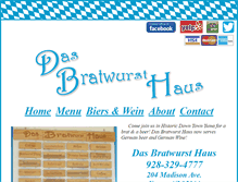 Tablet Screenshot of dasbratwursthaus.com